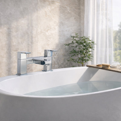Home Range S12 Chrome Bath Shower Mixer With DiverterSwitch Between Bath And Shower from B&Q