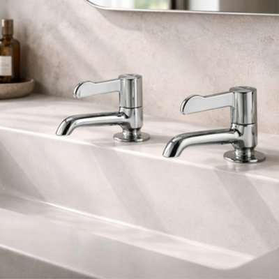 Home Range Performa Chrome Hot & Cold Basin Tap PairMatching Pair For Your Bathroom Sink from B&Q