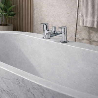 Home Range Pisco Chrome Bath & Shower Mixer TapDual Lever Bath Filler With Shower Diverter from B&Q
