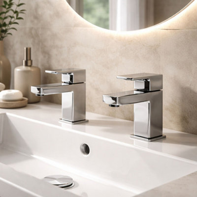 Home Range Carden Chrome Hot & Cold Basin Tap PairMatching Pair For Your Bathroom Sink from B&Q
