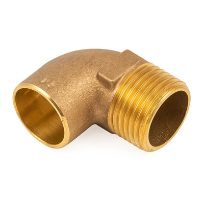 Home Range 2X 22mm X 3/4" Copper X Male Iron Elbow Ef14End Feed Plumbing Fitting from B&Q