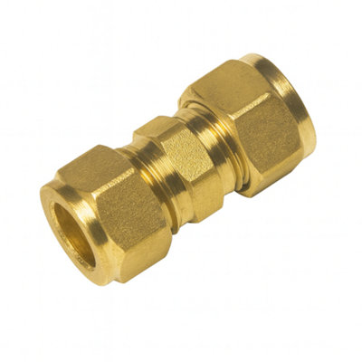 Home Range 22mm X 15mm Compression CouplingBrass Dzr Reducer Fitting J603 (22 X 15mm) from B&Q