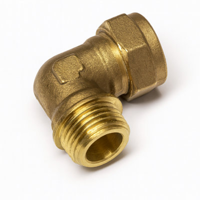 Home Range Westco 22mm X 3/4" Brass Compression Elbow C X Mi J607 (Dzr)Male Iron 90 Degrees Plumbing Fitting from B&Q