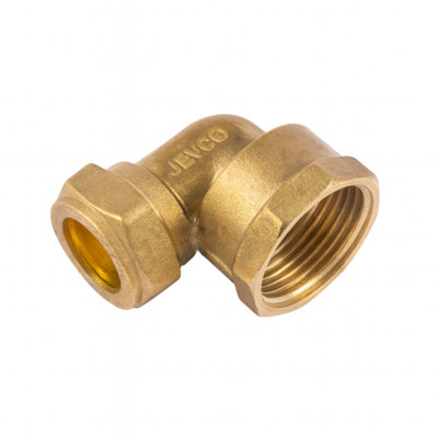 B&Q -  Westco 15mm X 1/2" Brass Compression Elbow C X Fi J609 (Dzr)Female Iron 90 Degrees Plumbing Fitting
