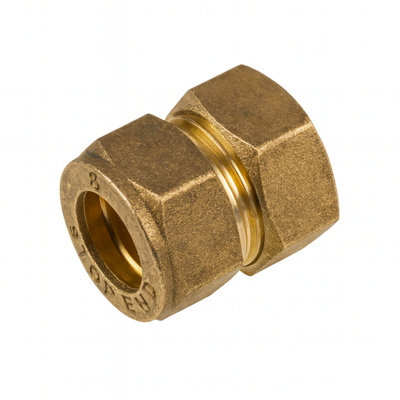 Home Range Westco 42mm Dzr Brass Compression Stop EndCorrosion-Resistant Fitting For Copper Pipework from B&Q