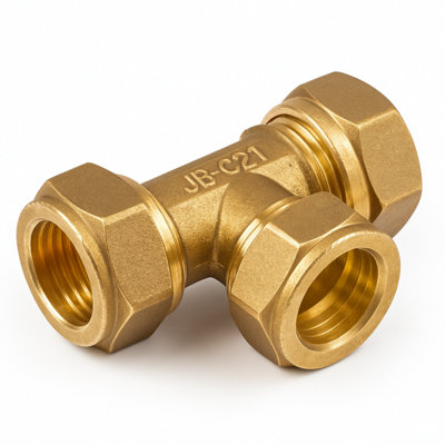 Home Range Westco 42mm Compression Equal TeeC X C X C Dzr Brass Plumbing Fitting (J614) from B&Q