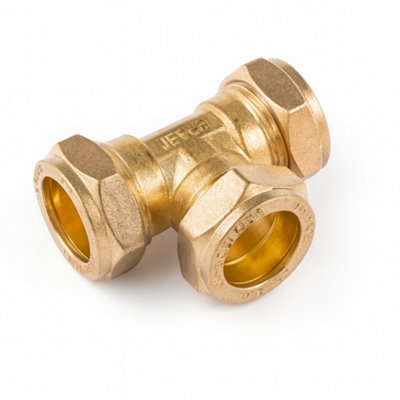 Home Range Westco 54mm Compression Equal TeeC X C X C Dzr Brass Plumbing Fitting (J614) from B&Q