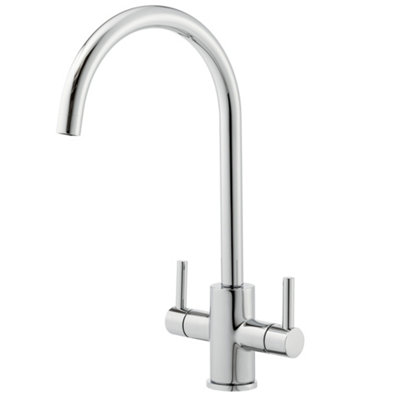 Home Range Elektro Kitchen Mixer Tap ChromeModern Dual Lever Monobloc DesignDurable Brass ConstructionSwivel Spout from B&Q