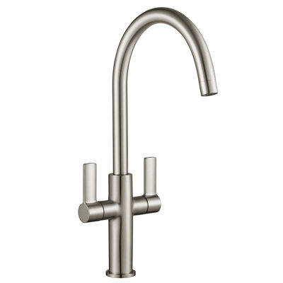 B&Q -  Kensington Kitchen Mixer TapChromeDual Handle Traditional Sink MixerSwivel Spout Design