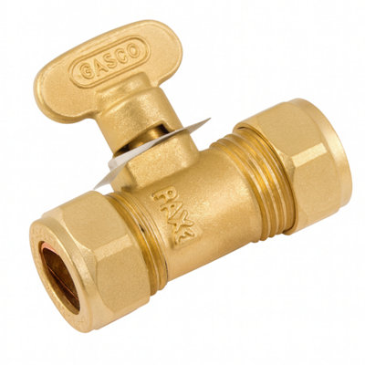 Home Range Westco 8mm Gas Isolating ValveBrass Compression Shut-Off Valve For Gas Pipework from B&Q
