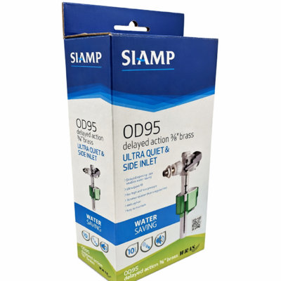 Home Range Siamp Od95 3/8" Quiet Brass Side Inlet Valve Delayed Action Ultra Quiet Wras Approved from B&Q