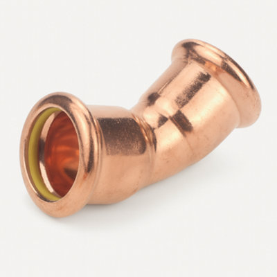 Home Range Westco 35mm Press Gas Elbow 45 DegreesCopper Equal Press-Fit Bend For Gas Pipework from B&Q