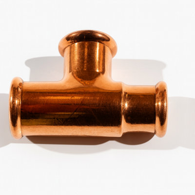 B&Q -  Westco Press Fitting Tee 28X22X22mmCopper Reduced T ConnectorWater Press System