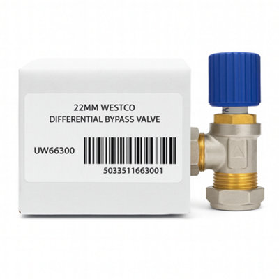 B&Q -  22mm Westco Angle Differential Bypass ValveAutomatic Pressure Control Valve For Central Heating Systems