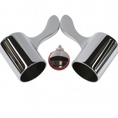 Home Range 8/24 Chrome Lever Tap HandlesPair Of Replacement Handles For Basin/bath Taps (Hot & Cold Indicators) from B&Q