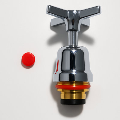 Home Range Red Hkh15cp 3/4" Hot Tap Headwork - Compression Valve Replacement With Chrome Cross Handle Size 3