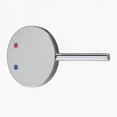 B&Q -  Hd124 Chrome Tap HandleRound Lever Replacement For Mixer & Basin Taps (Hot/cold Indicator)