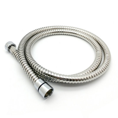 B&Q -  1.2M (120Cm) Chrome Shower Hose Flexible (Available In 4 Lengths) Stainless Steel Anti Kink Design Brass Connectors