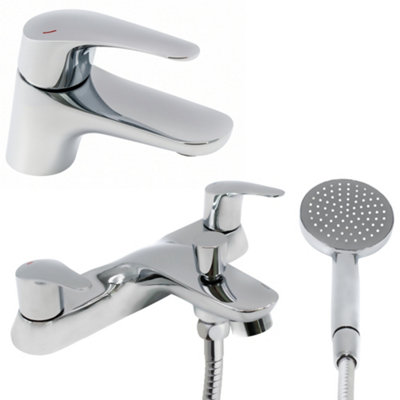 Home Range Araya Chrome Complete Tap PackMatching Basin And Bath Shower Set from B&Q