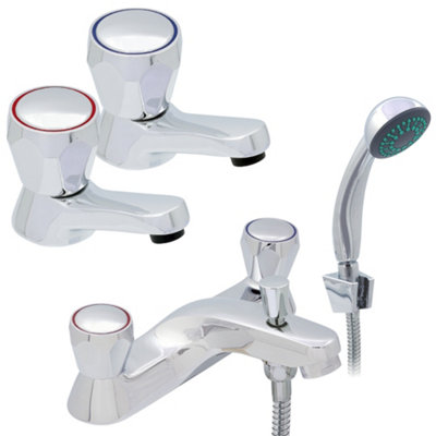 Home Range Clever Araya Mercia Chrome Tap PackEverything You Need For Basin And Bath In One Box from B&Q