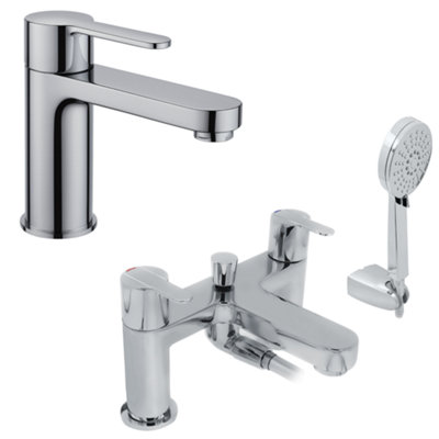 Home Range Ecstas.y Chrome Complete Tap PackMatching Basin And Bath Shower Set from B&Q