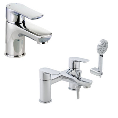Home Range Elion Chrome Complete Tap PackMatching Basin And Bath Shower Set from B&Q