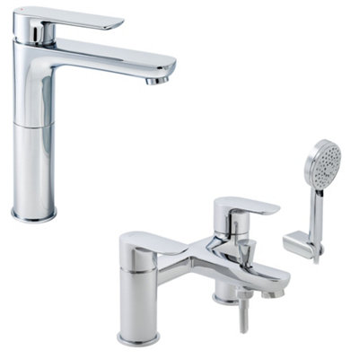 Home Range Elion Chrome Complete Tap PackMatching Basin And Bath Shower Set from B&Q