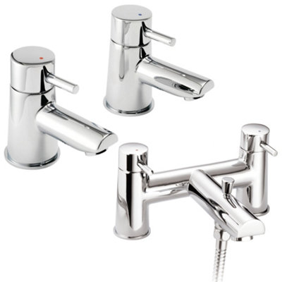 Home Range Flint Chrome Tap PackEverything You Need For Basin And Bath In One Box from B&Q