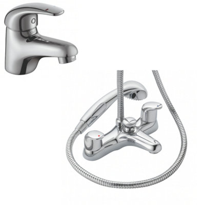 Home Range Clever Chrome Complete Tap PackMatching Basin And Bath Shower Set from B&Q