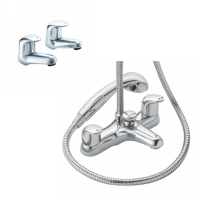 Home Range Clever Chrome Complete Tap PackMatching Basin And Bath Shower Set from B&Q