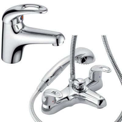 Home Range Izzi Chrome Tap PackEverything You Need For Basin And Bath In One Box from B&Q