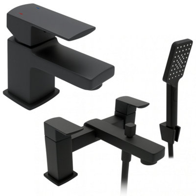 Home Range Manta Matt Black Tap PackEverything You Need For Basin And Bath In One Box from B&Q