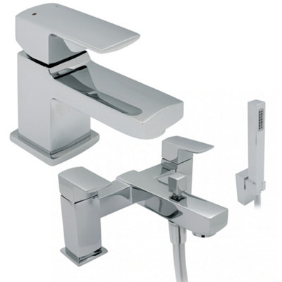 Home Range Nuance Chrome Complete Tap PackMatching Basin And Bath Shower Set from B&Q