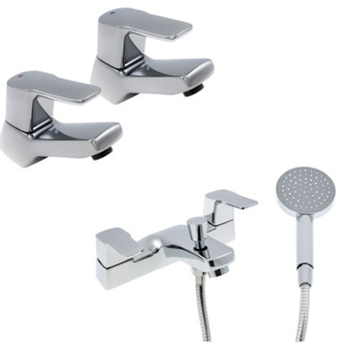 Home Range S12 Chrome Complete Tap PackMatching Basin And Bath Shower Set from B&Q