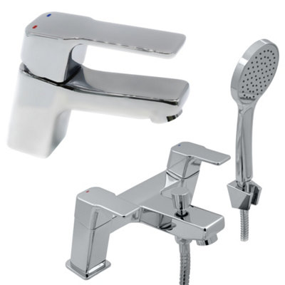 Home Range S12 Chrome Complete Tap PackMatching Basin And Bath Shower Set from B&Q