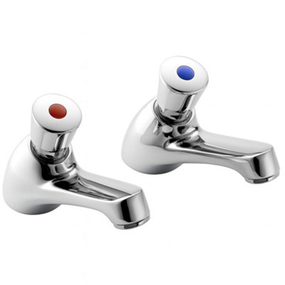 Home Range Performa Self-Closing Basin Tap Pair ChromeTimed FlowWater-ConsciousPrecision Brass from B&Q