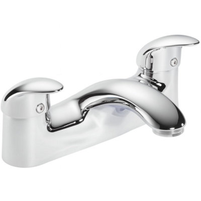 Home Range Signia Luxury Bath Filler ChromeDual LeverCeramic Disc ValvesSculptural Chrome from B&Q
