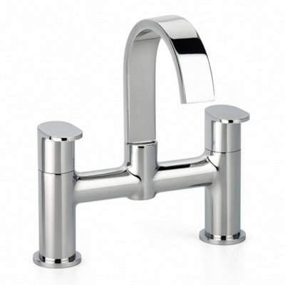 Home Range Exstasy Blade Luxury Bath Filler ChromeCurved SpoutDual LeverPrecision Brass Body from B&Q