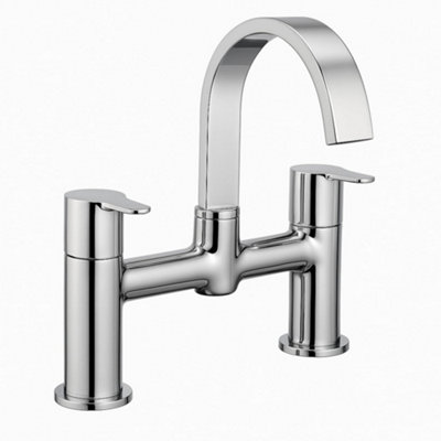 Home Range Exstasy Luxury Bath Filler ChromeDual LeverHigh-Arc SpoutPrecision Crafted Brass from B&Q