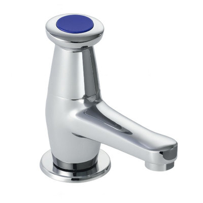 Home Range Performa P876 Self-Closing Basin Tap ColdChromeWater-ConsciousPrecision Brass from B&Q