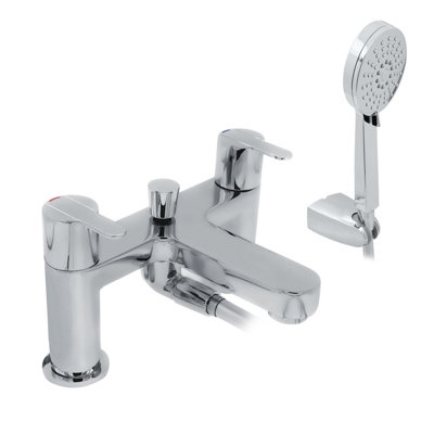 Home Range Exstasy Statement Bath & Shower Mixer ChromeDual LeverPremium Handset Kit from B&Q