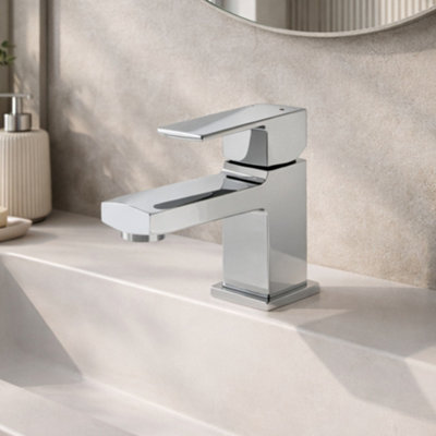 Home Range Nuance Boutique Compact Basin Mixer ChromeSingle LeverSpace-Conscious Proportions from B&Q