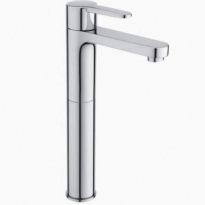 Home Range Exstasy Elevated Tall Basin Mixer ChromeSingle LeverElevated High-Rise Form from B&Q