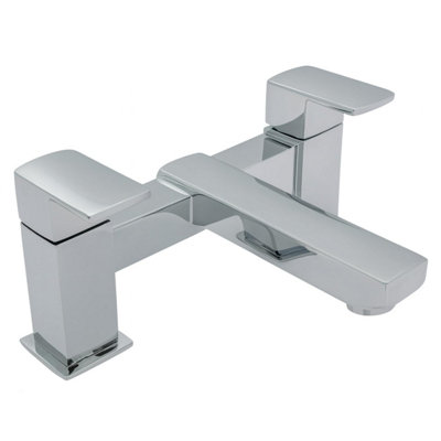 Home Range Nuance Luxury Bath Filler ChromeDual LeverElevated High-Rise Form from B&Q