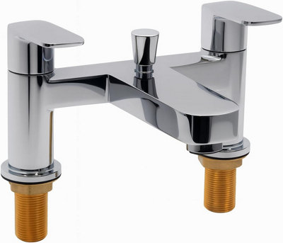 Home Range Pisco Statement Bath & Shower Mixer ChromeDual Lever from B&Q