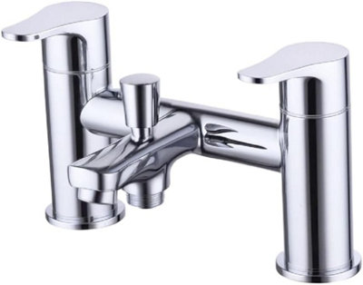 Home Range Jura Statement Bath & Shower Mixer ChromeDual Lever from B&Q