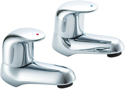 Home Range Clever Haze Designer Basin Tap Pair ChromeElevated High-Rise Form from B&Q