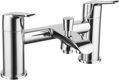 Home Range Corwen Statement Bath & Shower Mixer ChromeDual Lever from B&Q