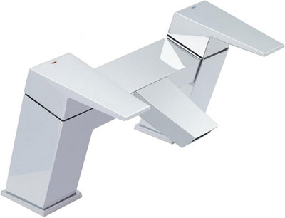 Home Range Ventu Luxury Bath Filler ChromeDual LeverElevated High-Rise Form from B&Q