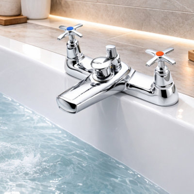 Home Range Mercia Cross Top Heritage Bathroom Bundle ChromeHeritage Crosshead Design from B&Q